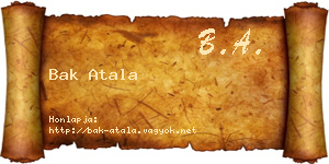 Bak Atala névjegykártya